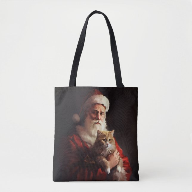 Turkisk Angora Katt Jultomten Festive Jul  Tygkasse (Framsida)