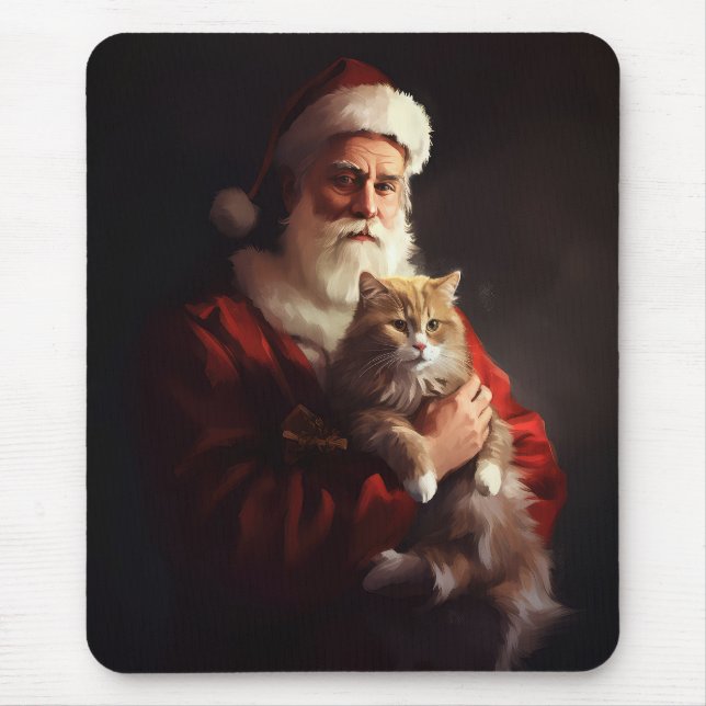 Turkisk Angora Katt Tomte Jul Festive Jul  Musmatta (Framsidan)