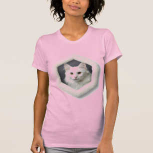 Turkisk Angorakatt I Ram - Rosa T Shirt