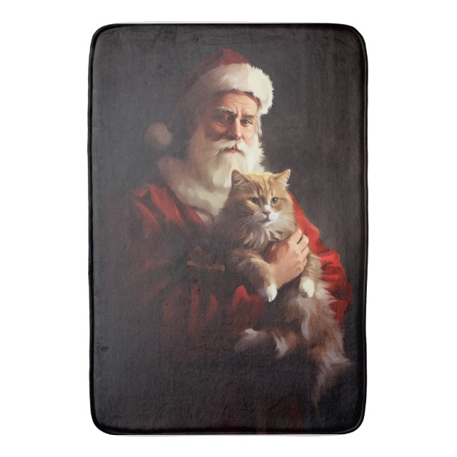 Turkisk Angorakatt Jul Tomte Festive Jul  Badrumsmatta (Framsidan (Vertikal))