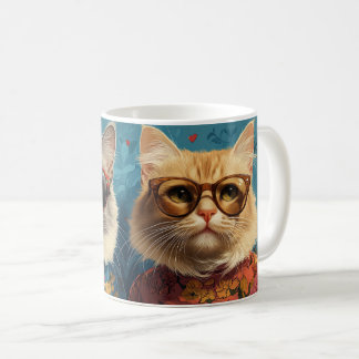 Turkisk Angorakatt med hjärteros Alla hjärtans dag Kaffemugg