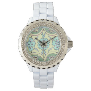 Turkisk Aqua och gultottomanen Iznik belägger med Armbandsur