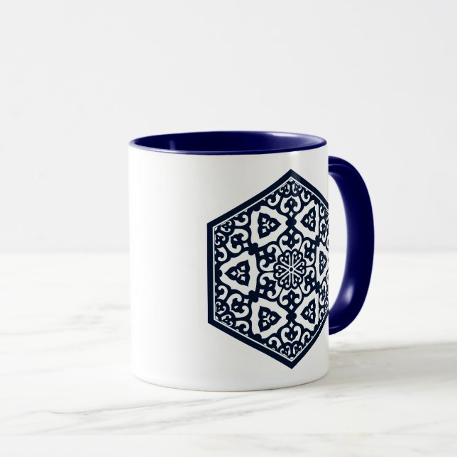 Turkisk blå slitbana Oriental design Mugg (Framsida höger)