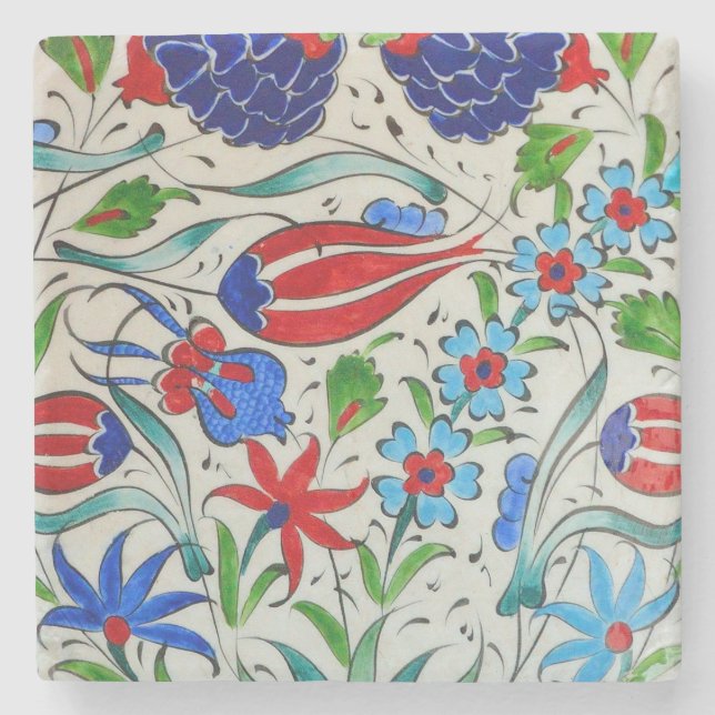 Turkisk blom- design stenunderlägg (Framsidan)