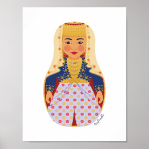 Turkisk brud Matryoshka-affisch Poster