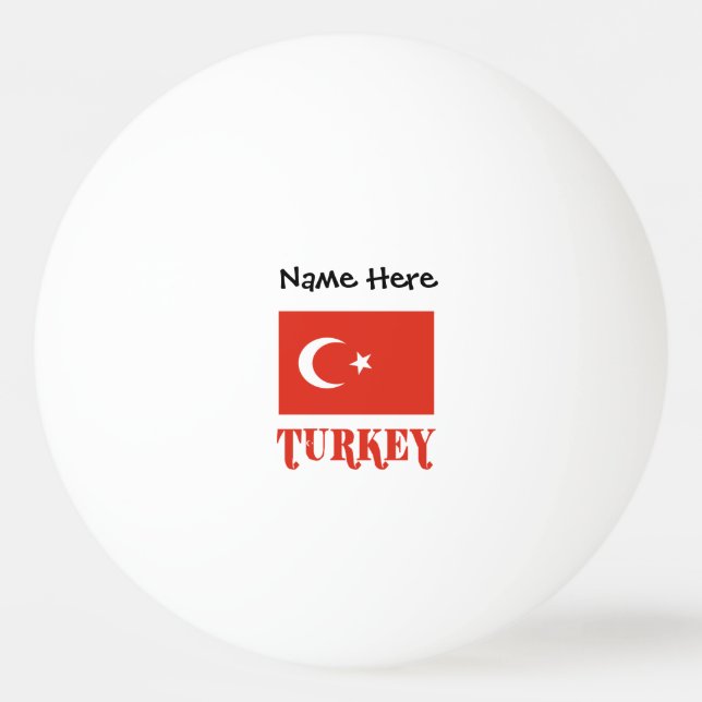 Turkisk flagg och Turkiet Personlig  Pingisboll (Framsidan)