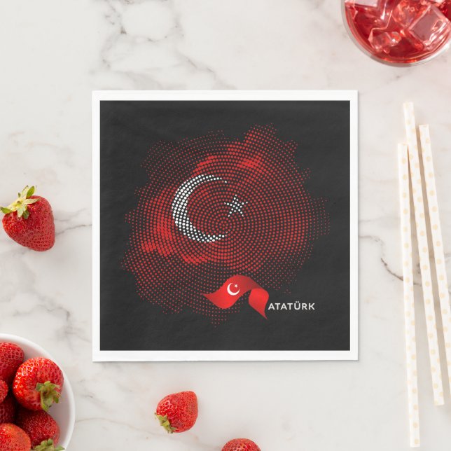 Turkisk flagga pappersservett (Insitu)