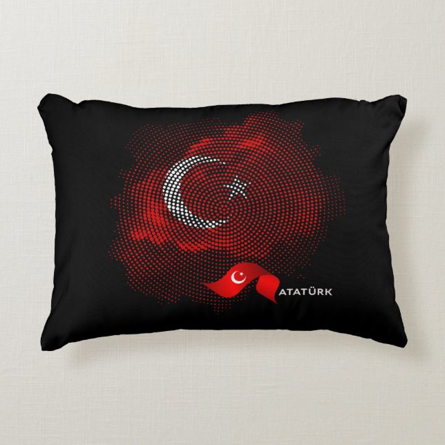 Turkisk flagga prydnadskudde (Framsidan)