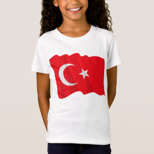 Turkisk flaggaflickaT-tröja Tee Shirt