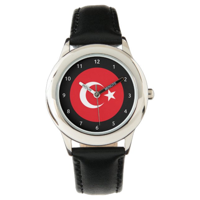 Turkisk flaggklocka armbandsur (Framsida)