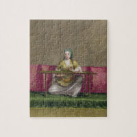 Turkisk flicka som broderar, 18th århundrade