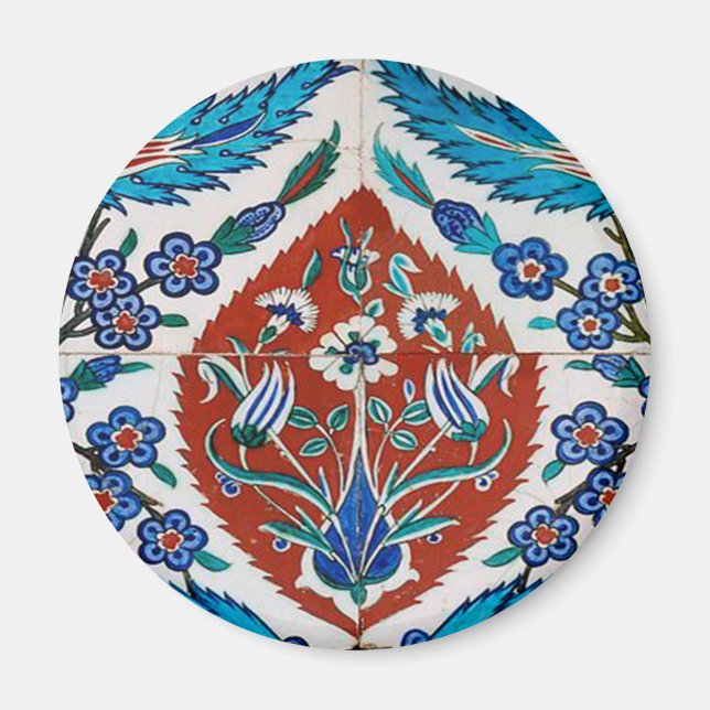 Turkisk keramisk blomma magnet (Framsidan)