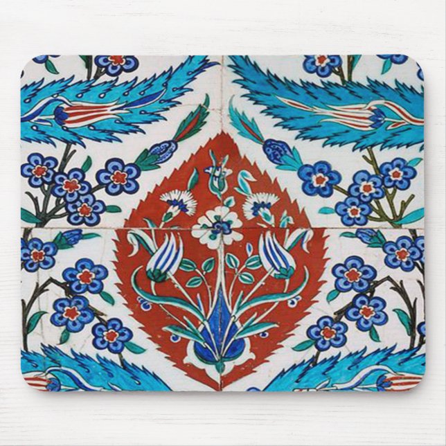 Turkisk keramisk blomma musmatta (Framsidan)