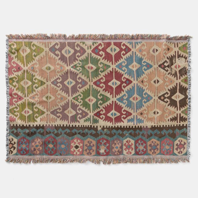 Turkisk Kilim Matta Filt (Framsidan)
