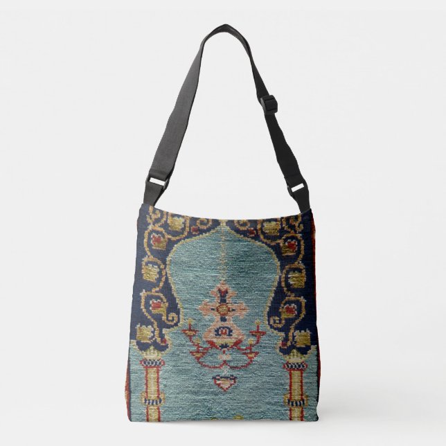 Turkisk Kilim Matta Gammal Axelväska (Framsida)
