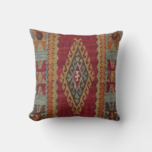 Turkisk Kilim Matta Kudde (Framsida)