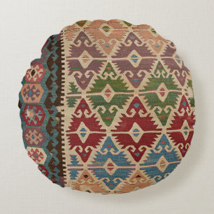 Turkisk Kilim Matta Rund Kudde