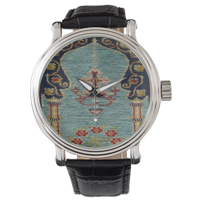 Turkisk Kilim Matta Runt Antiikt Armbandsur (Framsida)