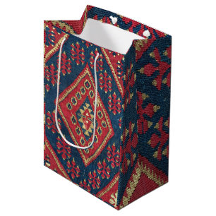 Turkisk Kilim Matta Runtgods Röd Blå