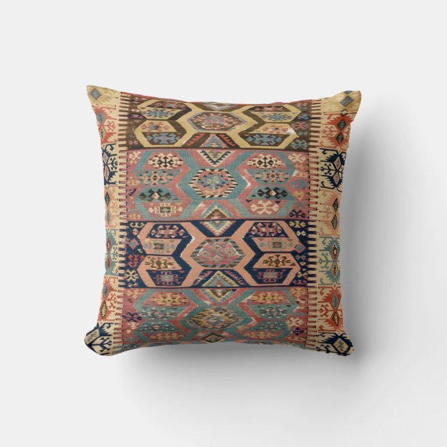 Turkisk matta antik kilim kudde (Framsida)