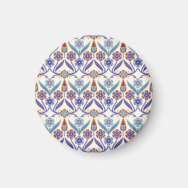Turkisk mosaik: Färgfull sjölös Mönster Magnet (Framsidan)