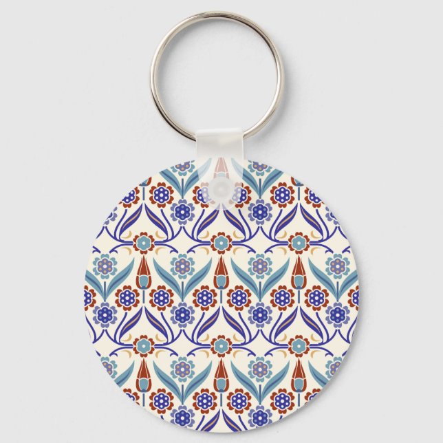 Turkisk mosaik: Färgfull sjölös Mönster Nyckelring (Framsida)