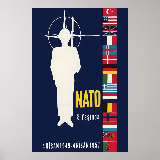 Turkisk NATO-affisch 8 år Tryck Militär Armé (Framsidan)
