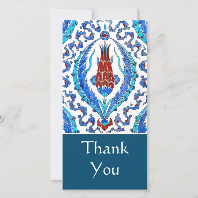 Turkisk panel med tupplur tackkort tack kort (Framsida)