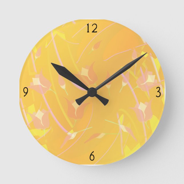 Turkisk poppy Round Clock Rund Klocka (Framsida)