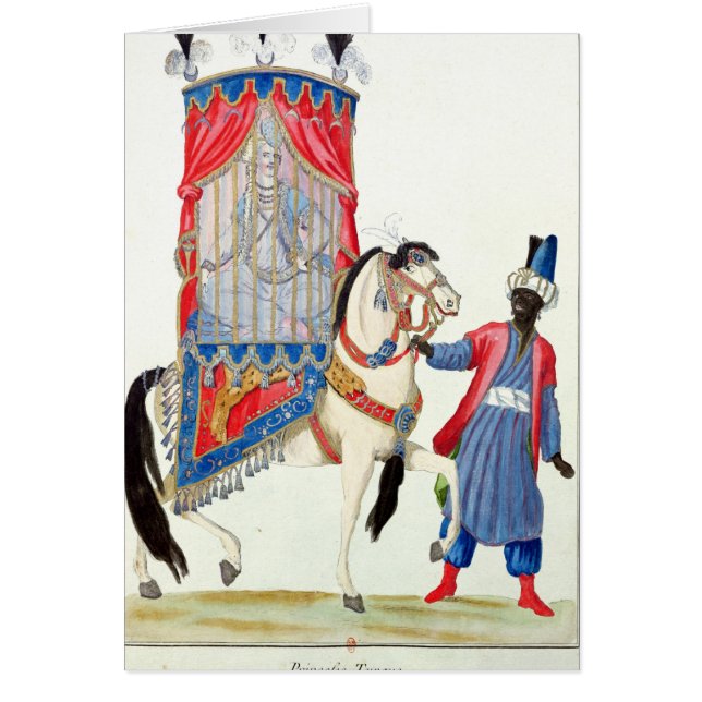 Turkisk princess på henne långt till moskén hälsningskort (Framsidan)