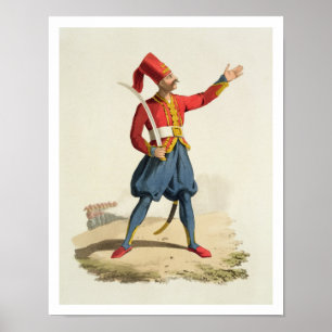 Turkisk soldat från "Olika Nats kuster" Poster