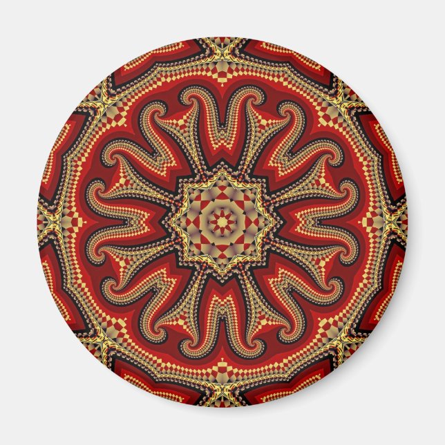Turkisk tile Mandala Magnet (Framsidan)