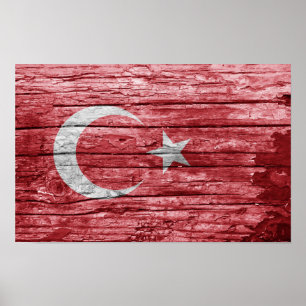 Turkisk träflagga poster