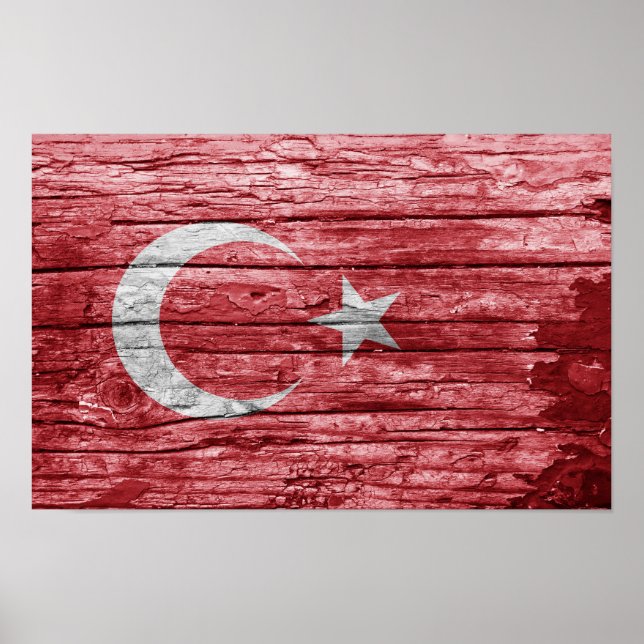 Turkisk träflagga poster (Framsidan)