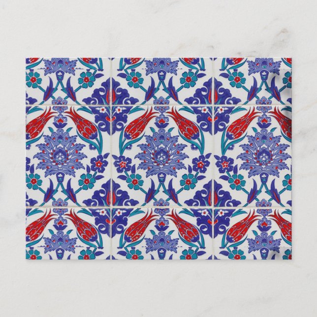 Turkisk Tulpan Oriental Arabesk Blomma Vykort (Framsida)