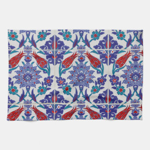Turkisk Tulpan Oriental Arabesk Blommig Visuell ko Kökshandduk