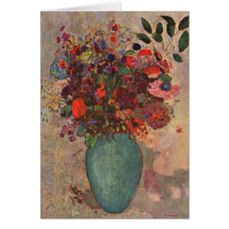 Turkisk vas av Odilon Redon, Vintage blommor konst Hälsningskort