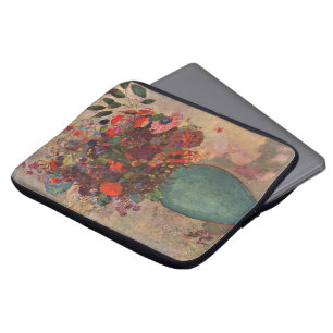 Turkisk vas av Odilon Redon, Vintage blommor konst Laptop Sleeve