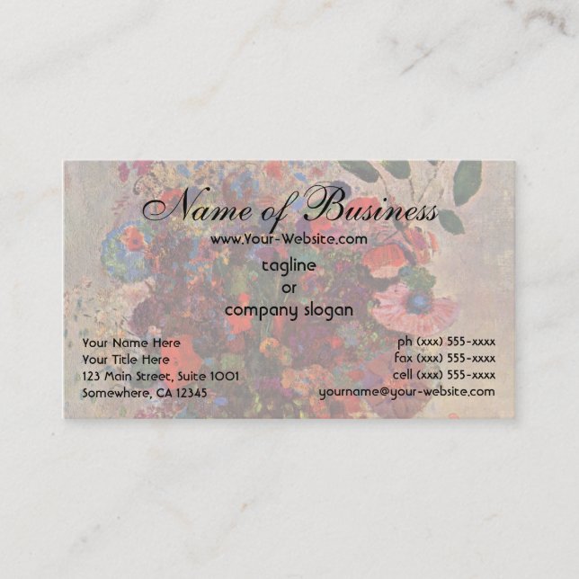 Turkisk vas av Odilon Redon Visitkort (Framsida)