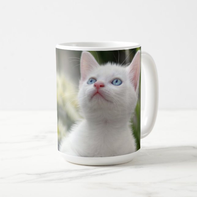Turkisk vitkattunge kaffemugg (Framsida höger)