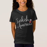 Turkiska amerikanska entwated Hearts Tshirt