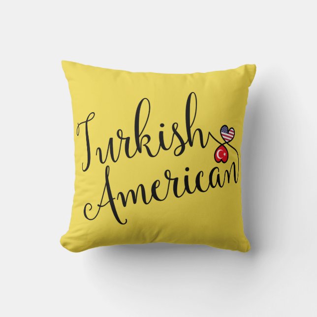 Turkiska amerikanska vänstra hörn Throw Cushion Kudde (Framsida)