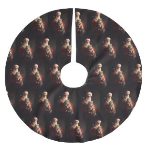 Turkiska angora Cat Jultomten - helgjul Julgransmatta Borstad Polyester