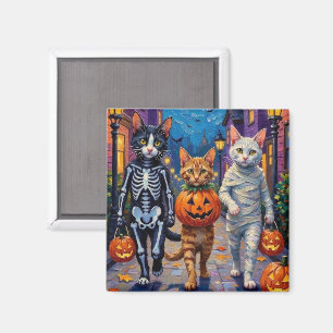 Turkiska Angorakatter i Halloween-kostymer Magnet