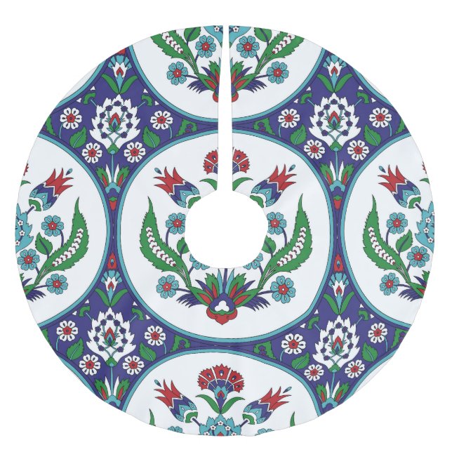 Turkiska arabiska, tulpanblommor, sömlösa mönster. julgransmatta borstad polyester (Framsidan)
