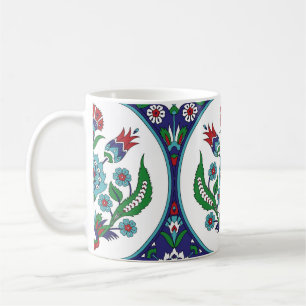 Turkiska arabiska, tulpanblommor, sömlösa mönster. kaffemugg