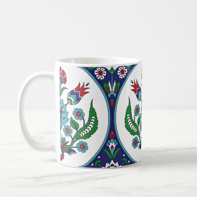 Turkiska arabiska, tulpanblommor, sömlösa mönster. kaffemugg (Vänster)