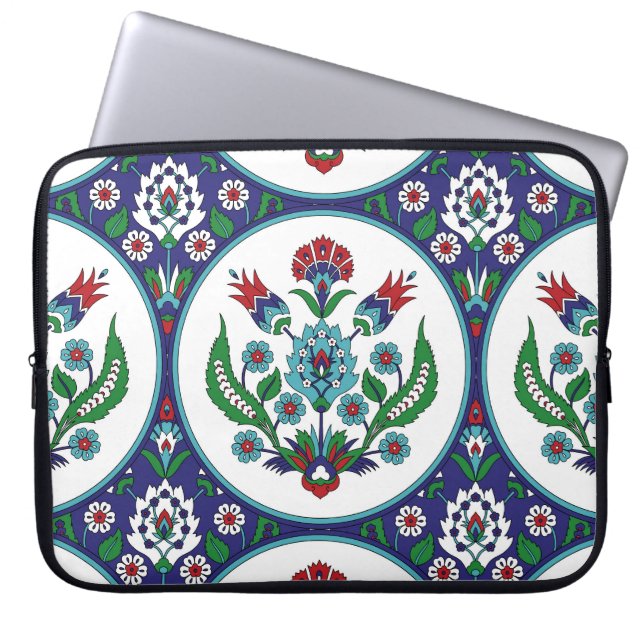 Turkiska arabiska, tulpanblommor, sömlösa mönster. laptop fodral (Framsidan)