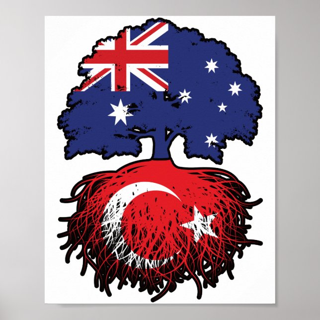 Turkiska australiska Australiens Träd-rötter Poster (Framsidan)