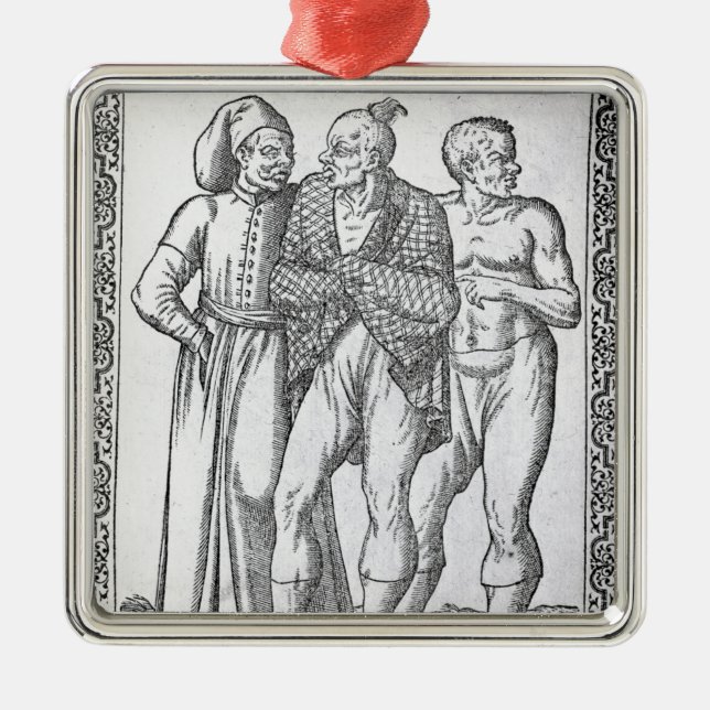 Turkiska brottare julgransprydnad metall (Framsidan)